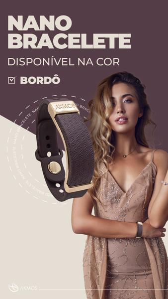 Nano Bracelete Akmos - Cor Bordô